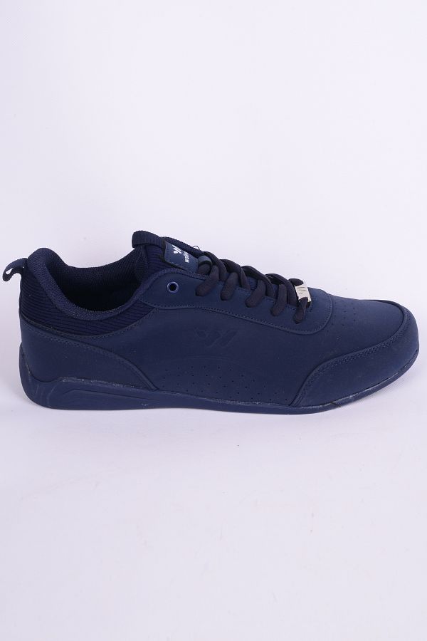 WALKWAY-Spark M Pu Leather Thin Sole Flexible Comfortable Sole Dot Patterned Light Flexible Navy Blue-ice Daily E 1