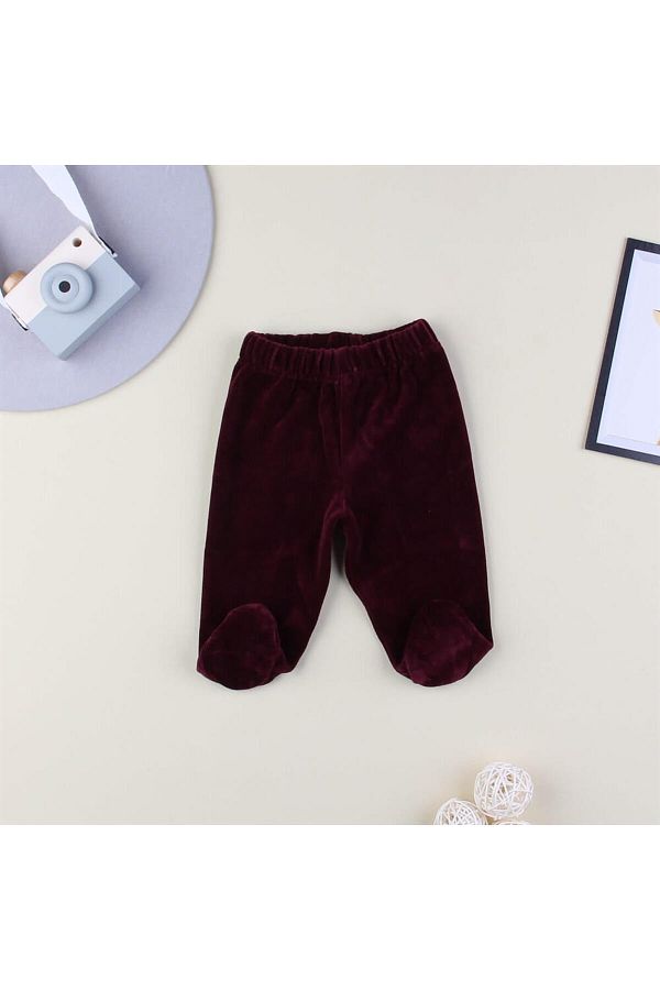 Mini Ropa-Claret Red Booties Velvet Single Bottom 1