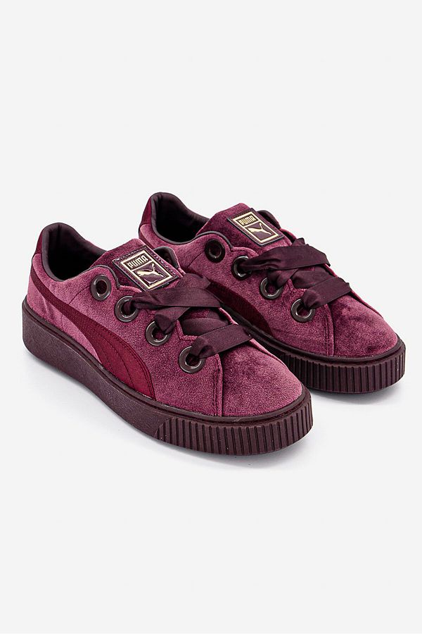 Puma Women Platform Kiss Velvet Shoes Purple Trendyol