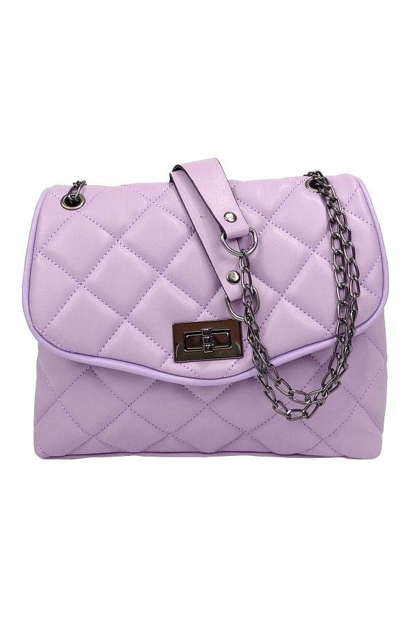 Sia Çanta-SİA BAG Quilted Patterned Matte Chain Detailed Two-Eye Lock Accessory Covered Shoulder and Cross Strap 1