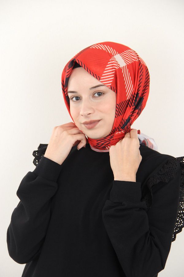 Sima-10 Sima Plaid Pattern Soft Scarf 1