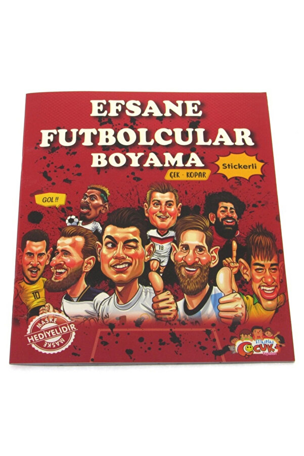NW NessiWorld Efsane Futbolcular Çıkartmalı Maskeli Boyama Kitabı