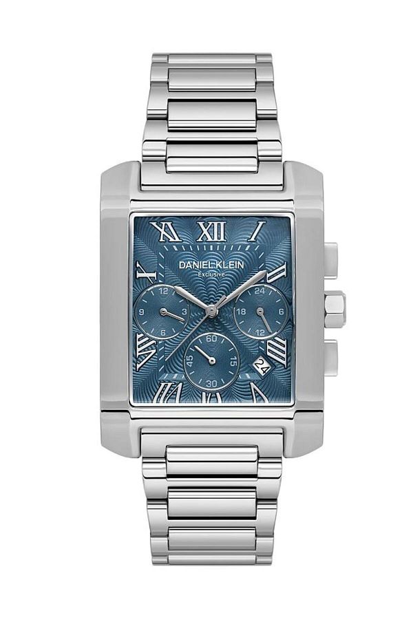 Daniel Klein-DKE.1.10679-3 Exclusive Men's Sleeve - Metallic Gray, Rectangular Case, All Functions Active 1