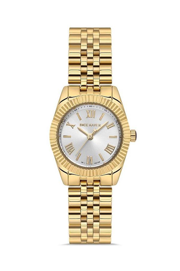 Dice Kayek-Dk.1.Ag1359.07 - 5 Atm Water Resistant with Roman Numeral Minimal Design Steel Cord Gold Re 1