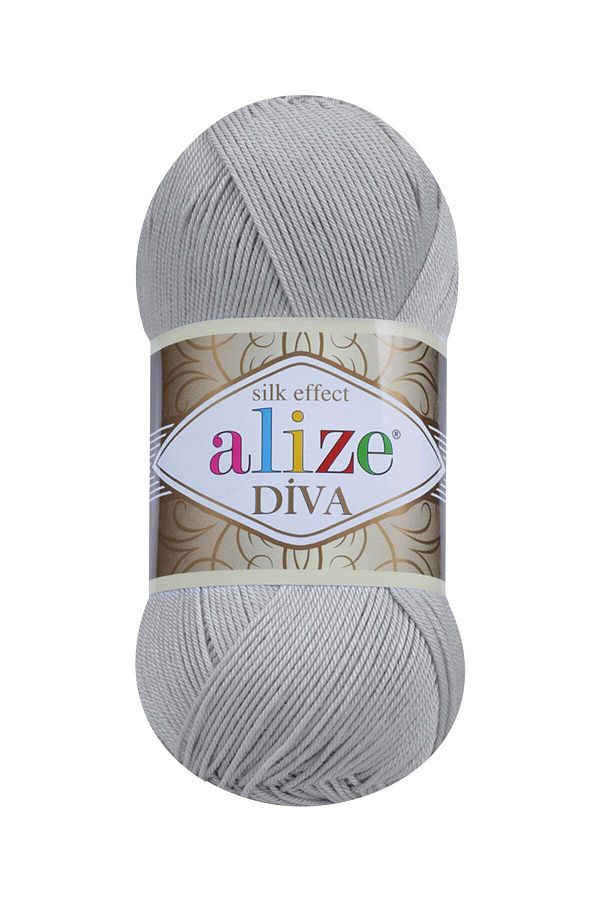 Alize-Diva 355 (رمادي) حبل أميجورومي للحياكة اليدوية قطعة واحدة - (أحمر وأصغر من حبال الحياكة العادية)؛ 1