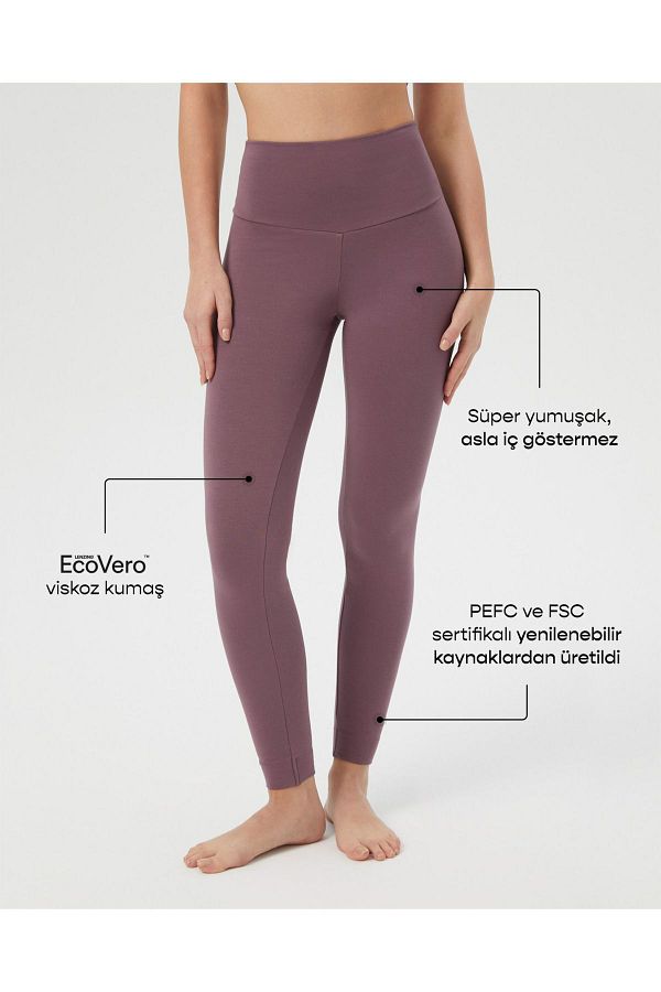 Ayma Active-Lilac High Waist Basic EcoVero™ Viscous Tights 1