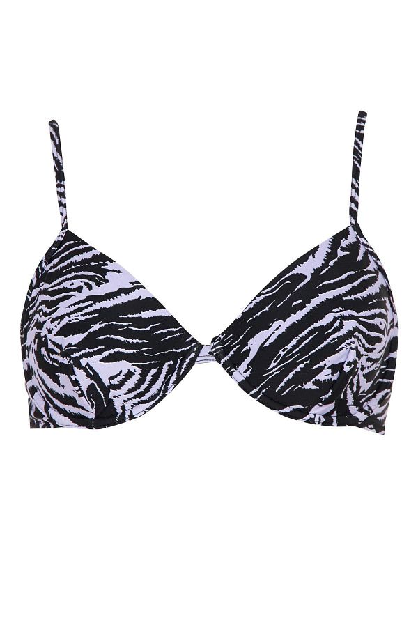 DeFacto-Zebra Patterned Underwire Adjustable Strap Bikini Top 1