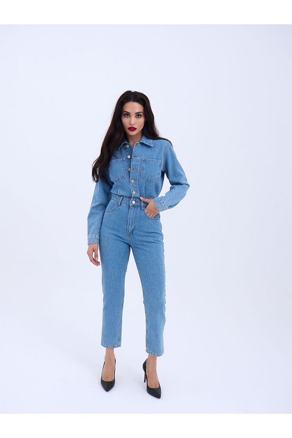 gul sezgin butik Women Denim Blue Color Jumpsuit Trendyol