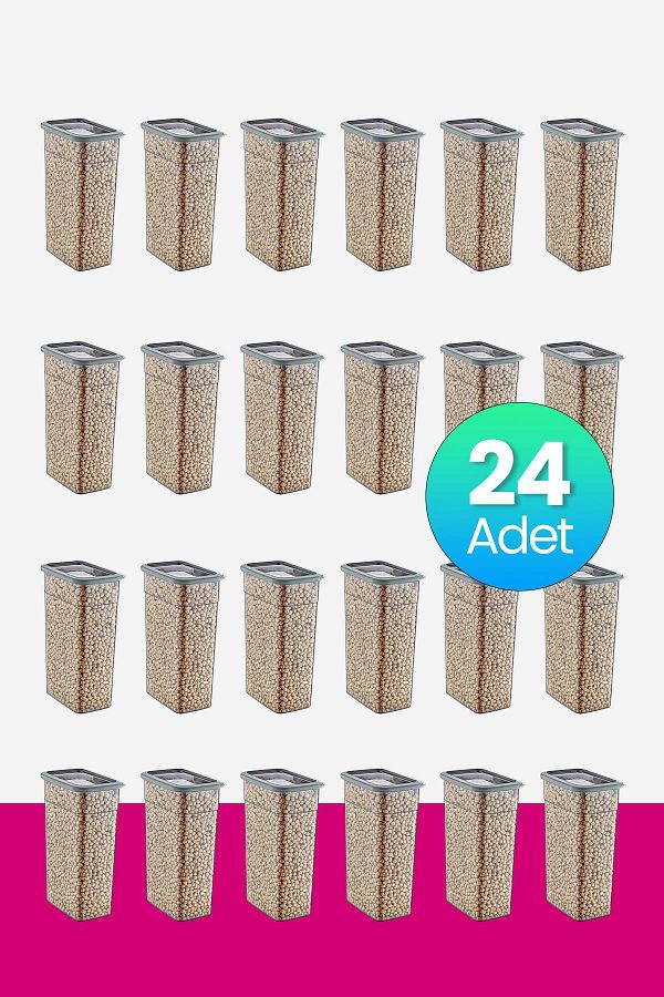 Smartware-Anthracite 3500 ml - Set of 24 Skali Rectangular Storage Containers 1