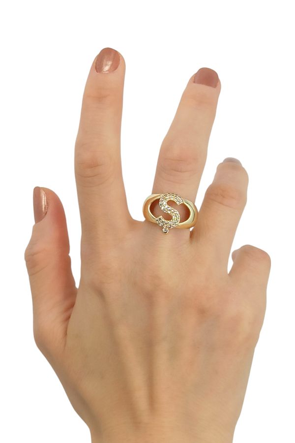Çlk Accessories-Premium Letter Ring Stone Letter Ring 1