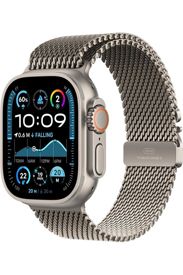 Apple-Watch Ultra 2 GPS + Cellular 49mm Natural Titanium Case with Natural Titanium Milanese Loop -S 1