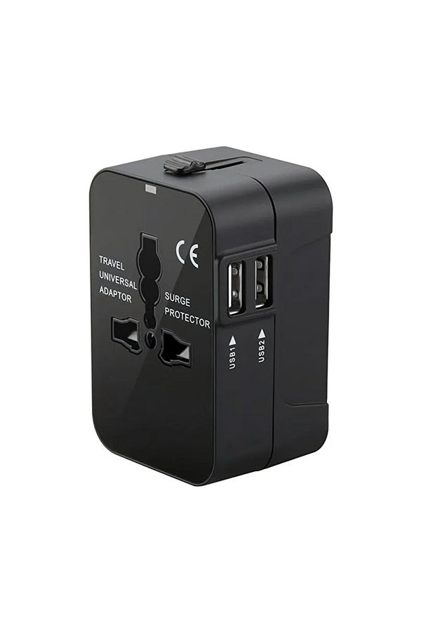 Choice-Black Global Universal Conversion Travel Plug USB Sockets EU US AC Power Adapter Converter With Chil 1