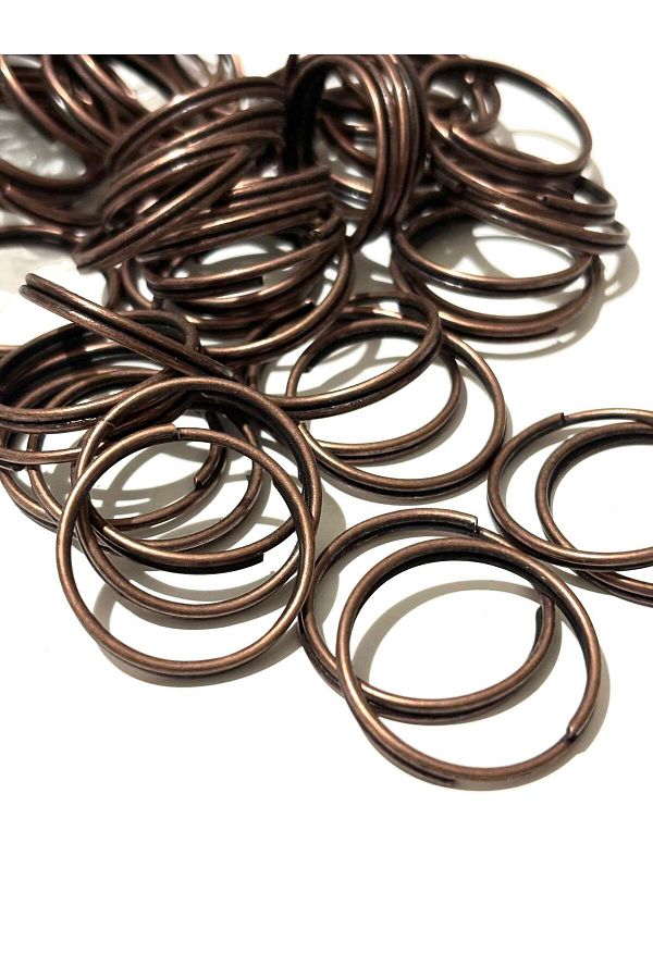 Hedef Bijuteri-2.5cm Chainless Copper Oxide Keychain Ring - Double Row Color (100 Pcs) 1