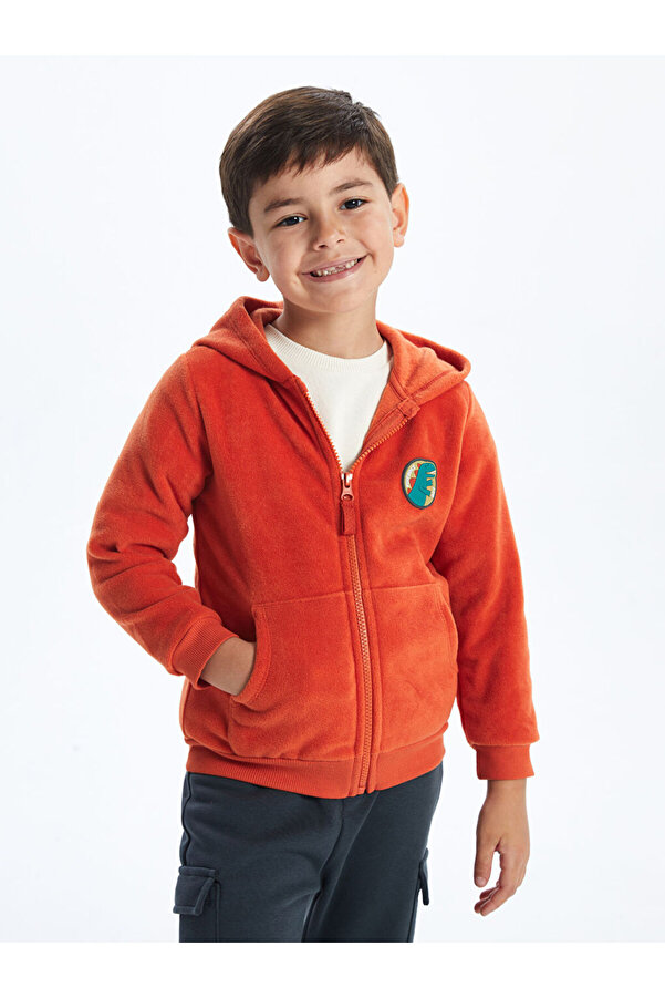 LC Waikiki LCW Bisiklet Yaka Uzun Kollu Baskılı Erkek Bebek Fermuarlı Sweatshirt