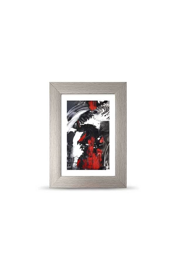 bi'aldım-Abstract Black White Red Poster Frame - 10x15 Cm Small Size 1