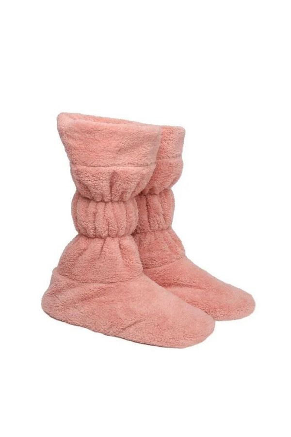 Pink fluffy slipper boots cheap