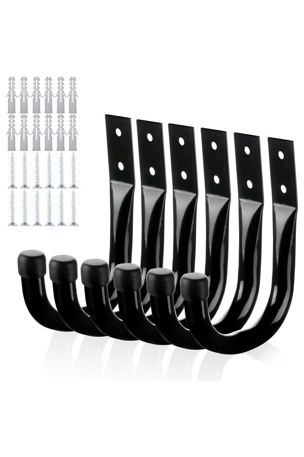 Choice-Black-6pcs Pack Of 6 Heavy-duty Garage Hooks For Hanging, Large Garage Storage Hooks For Extension C 1