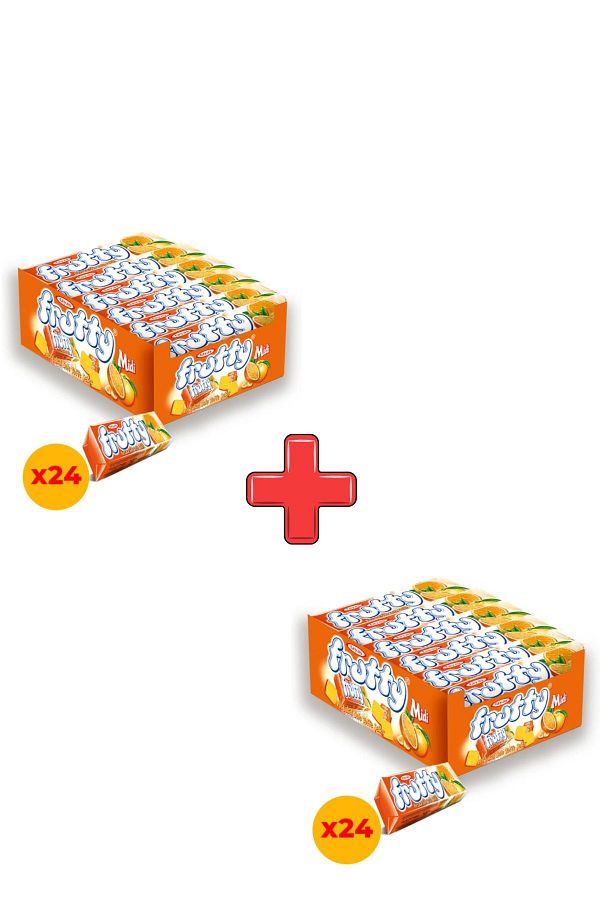 TAYAŞ-Frutty Midi Orange Soft Candy 20 g X 24 Pieces Boxed 2 Pack 1