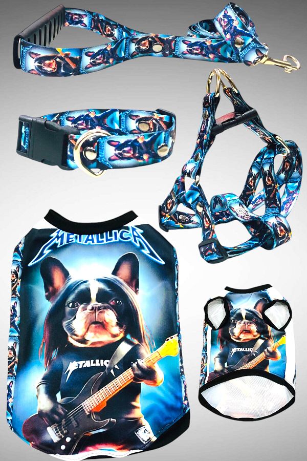 Angelapets-Dog Clothes and Collar Set - Chest and Neck Collar, Walking 1