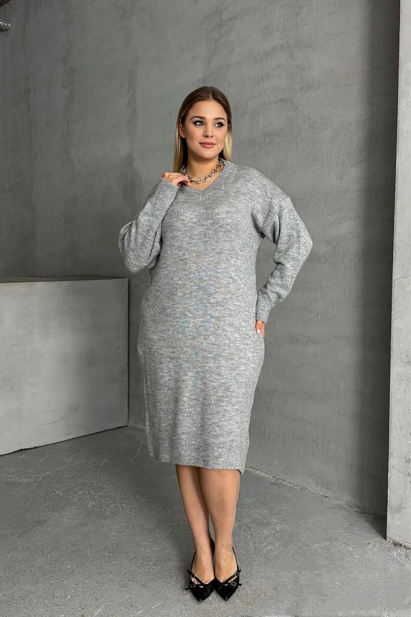 Long sleeve plus size sweater dress hot sale