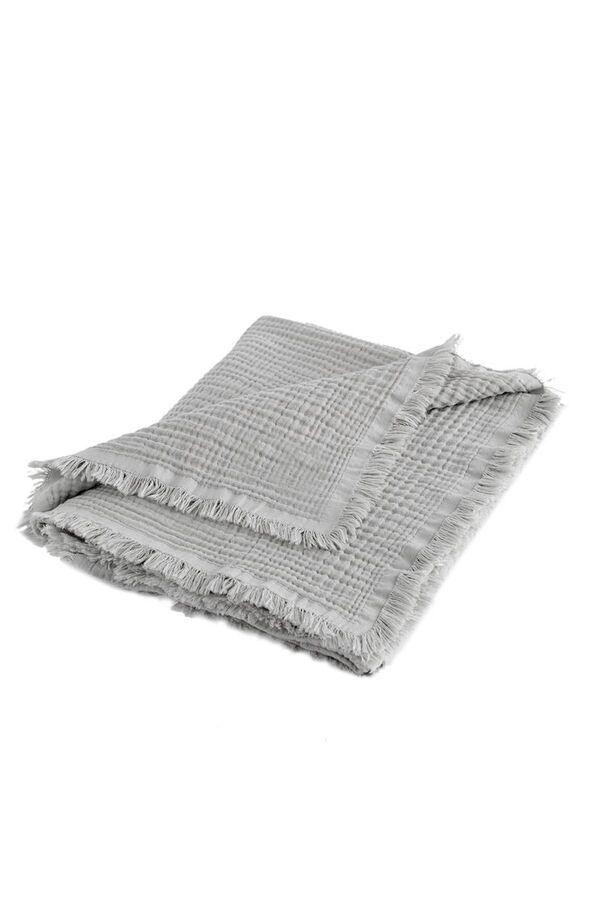 Nuriye Kocakaplan Gri 4 Katlı Müslin Bebek & Çocuk Müslin Örtü %100 Pamuk 110x115cm