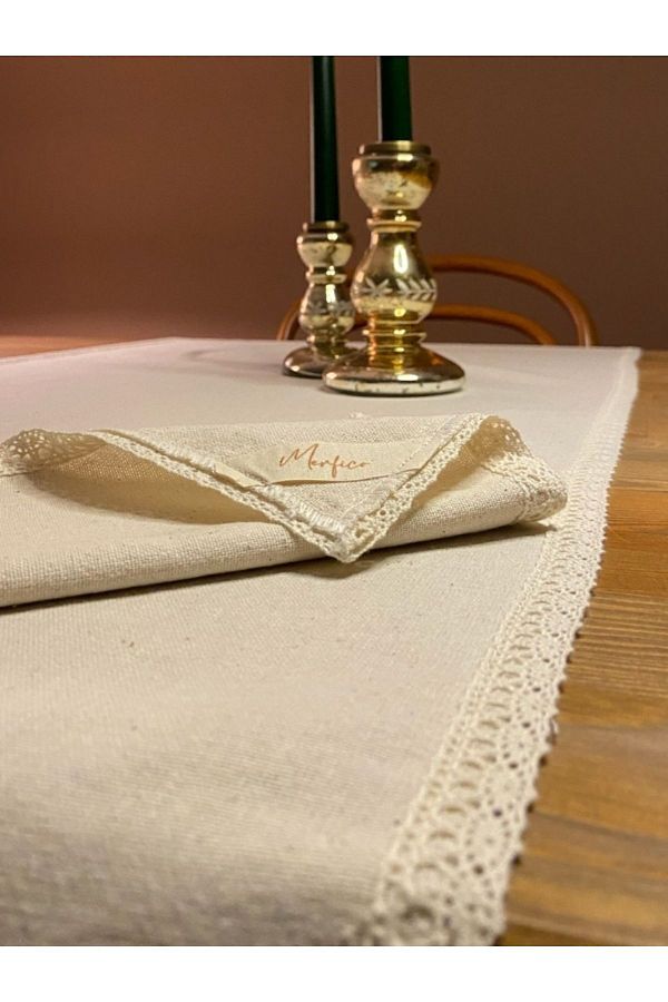 Merfico-Linen Lace Table Runner 1