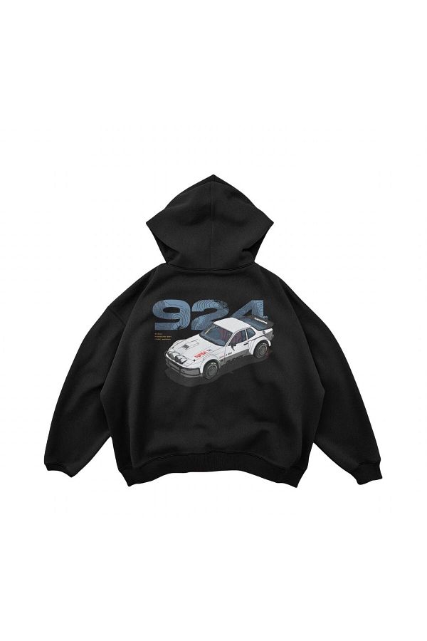 SVART WEAR-Hanorac supradimensionat cu glugă, cu glugă, cu imprimeu Porsche 924 Nasa Edition 1