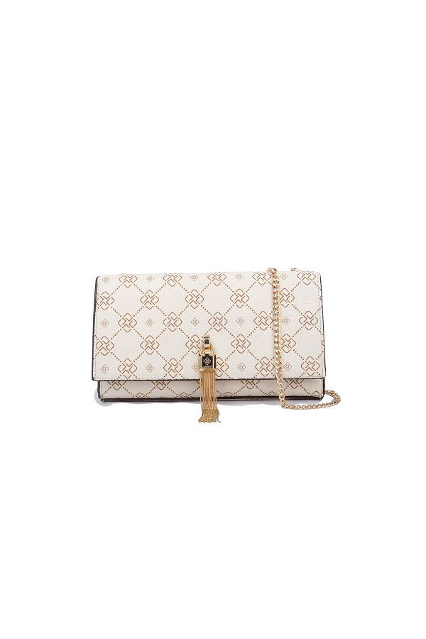 LAMBERTİ-Embossed Tassel Clatch 1