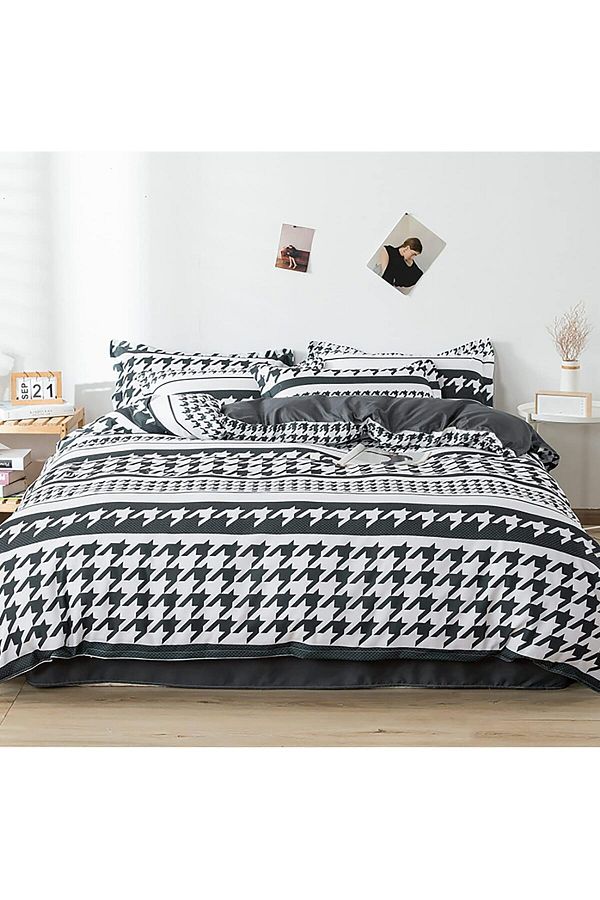 Arabest-Black Comforter Set Queen Size, Soft Neutral Bedding Comforter Sets 1