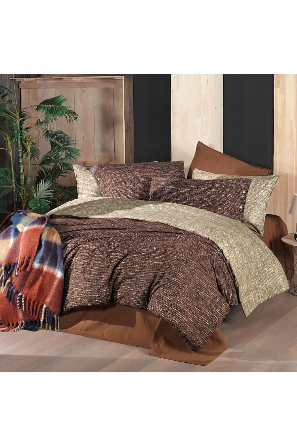 Sarev-Glamis Single Duvet Cover Set - 100% Cotton Flannel, Tan 1
