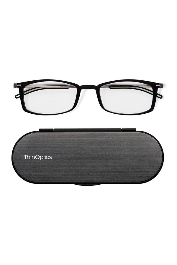 THIN OPTICS-Brooklyn Reading Glasses Milano with Case - Clear, +1.5 Strength, Thin and Durable 1