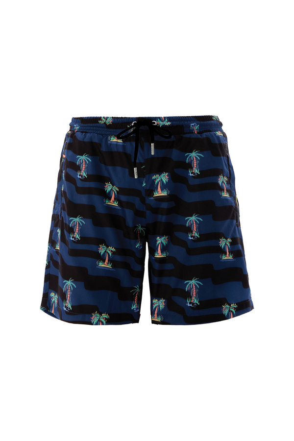 Remsa Mayo-Gemusterte Pool-Badeshorts für Herren Alna S127 Dunkelblau 1