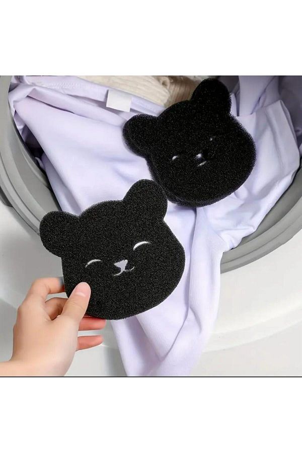 miatamer-Lint Collector for Washing Machine, Cat Lint Remover, Reusable Cute Teddy Bear 1