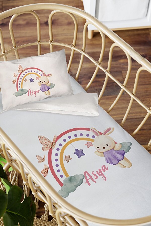 Homamia Isme Özel Anne Yanı 60x100 Beşik Uyku Nevresim Takımı