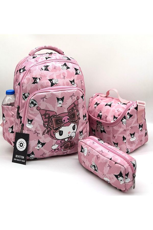 Bevitton-Powder Set of 3 Primary School Bag - Character Patterned Set Girl 1