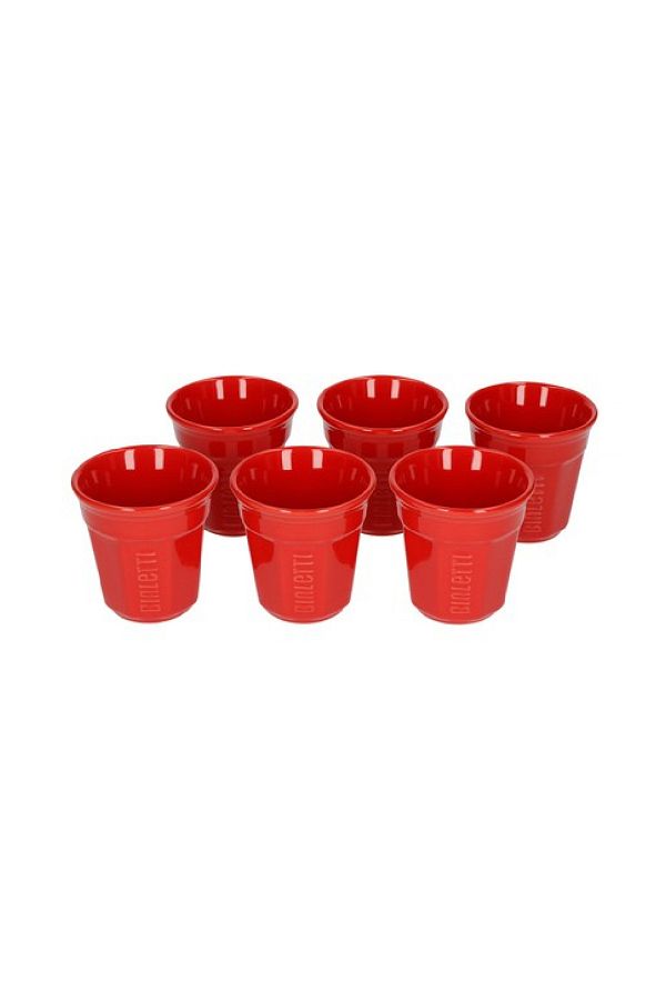 Bialetti-مجموعة من 6 أكواب إسبرسو حمراء (PCS). 1