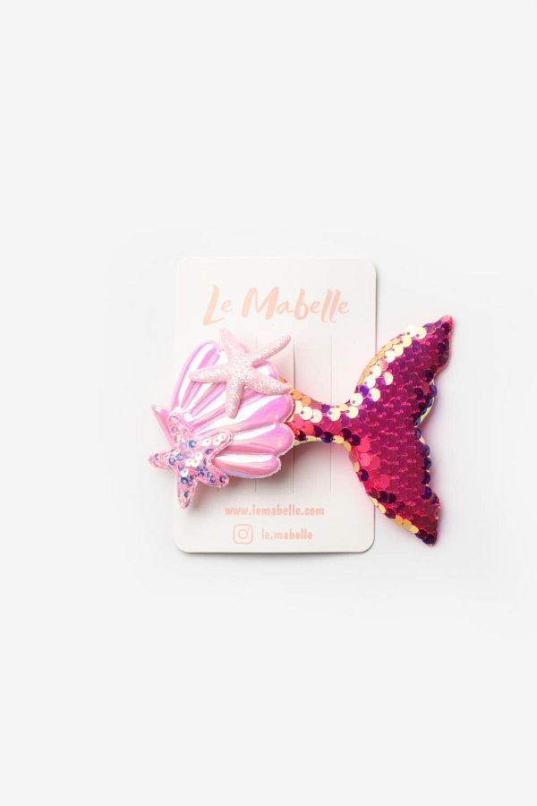 Le Mabelle-Orange Sequin Mermaid Girl's Clip Buckle 1