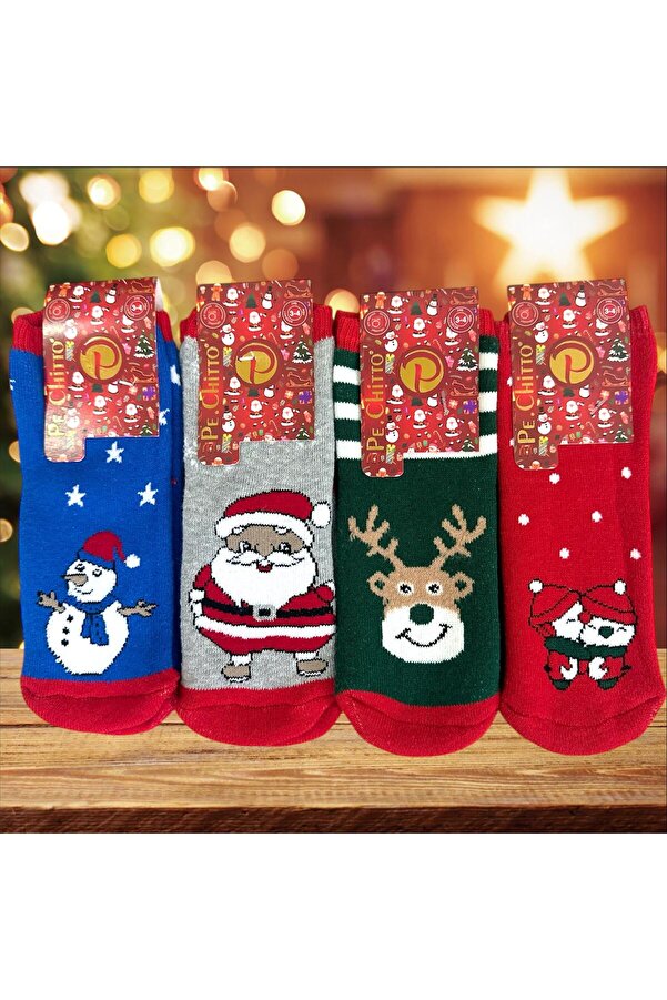 idssocks Bebek Kışlık Havlu Çorap Pamuklu 4'lü Set Yeni Sezon 2025