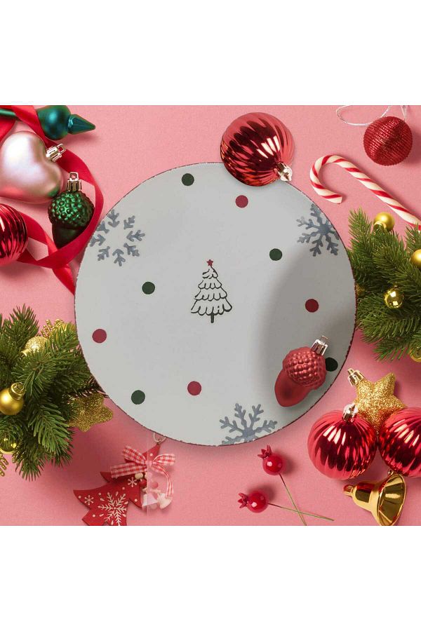 M'art Home-Dream New Year's Cake Plate - Red/Green 1