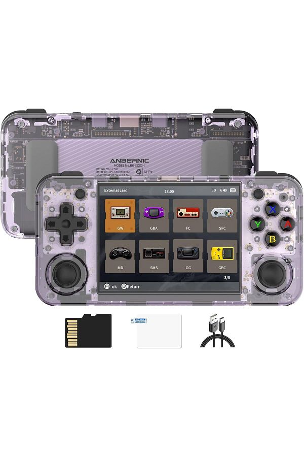 ANBERNIC-RG35XX H Retro Portable Game Console, WiFi, Bluetooth 4.2, 3.5" IPS Screen, 64G TF Card, 5515 Games 1