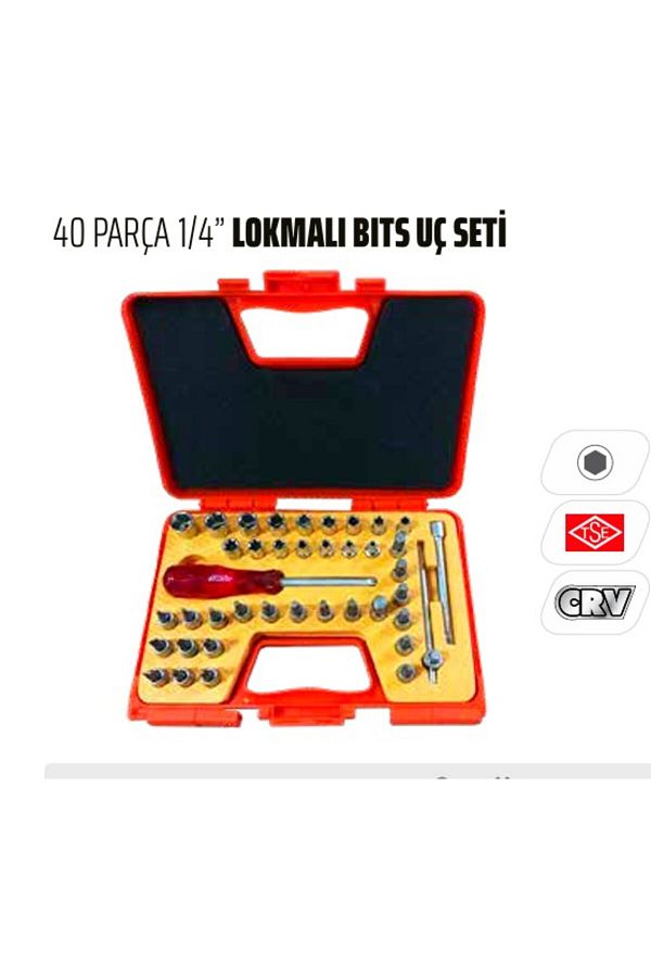 Rico-Rico 40 Pieces 1/4 Socket Set with Bits Socket 006-Rc4513 1