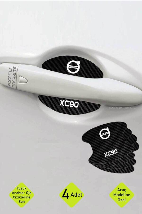 Kocamın Tasarımı-To Volvo Xc90 Model - Carbon Stripes Inside Door Protection and Elegance Set 1
