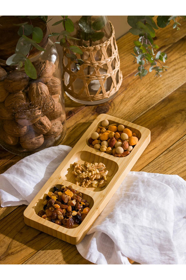 LC Waikiki-Lcw Home Brown Wooden Snack Bowl 26 cm 1