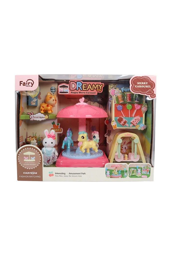 Bay Dreamy-Mini Rabbit Family Carousel Amusement Park Play Set 1