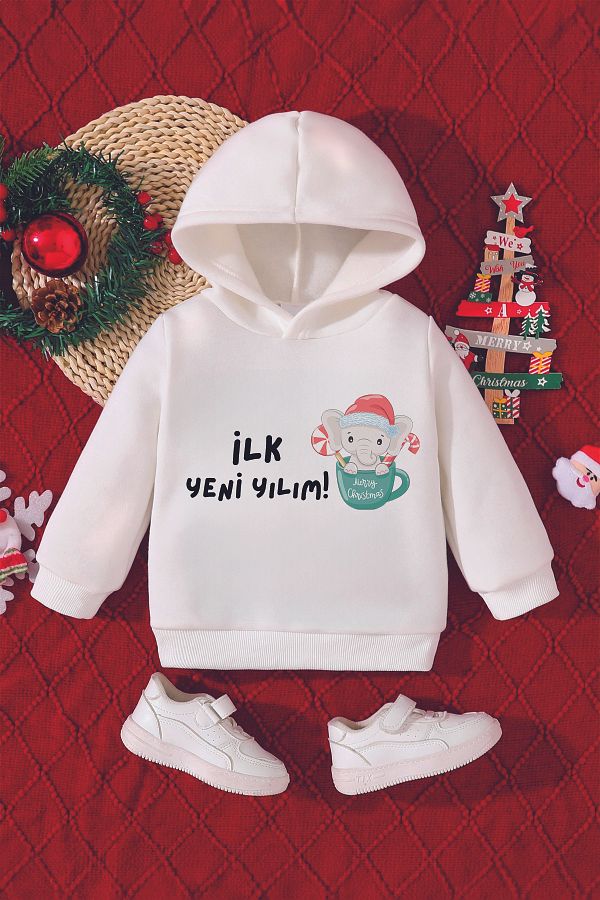 ADABEBEK-New Year's Printed Baby Sweatshirt - 10144 1