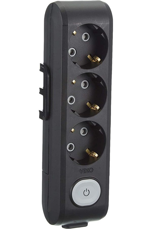 STOREMAX-Svticaret Multi-Let Black Socket with Switch and Child Proof Terminal Block Mhm 1053513 1