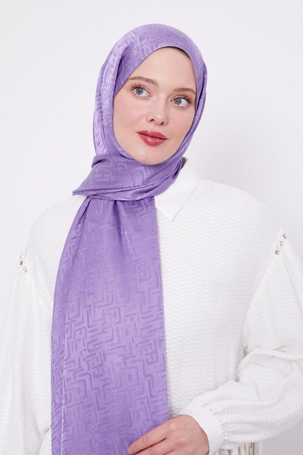 Levidor-Lilac Labyrinth Pattern Jacquard Janjan Shawl 1