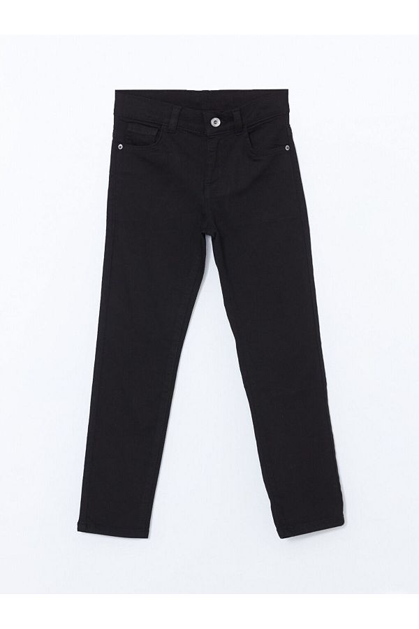 LC Waikiki-Lcw Kids Black Boy's Trousers with Adjustable Elastic Waist 1