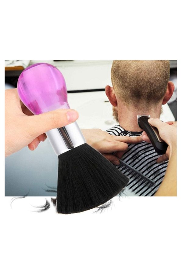 gaman-Perie pentru frizer, perie profesională moale, violet, pentru tuns, pentru gât, cu peri, pentru îndepărtarea părului 1