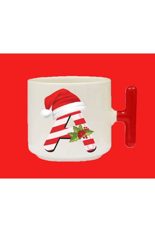 hesaplisiburada-New Year's Special Letter a Name Printed Latte Mug with t Handle 1